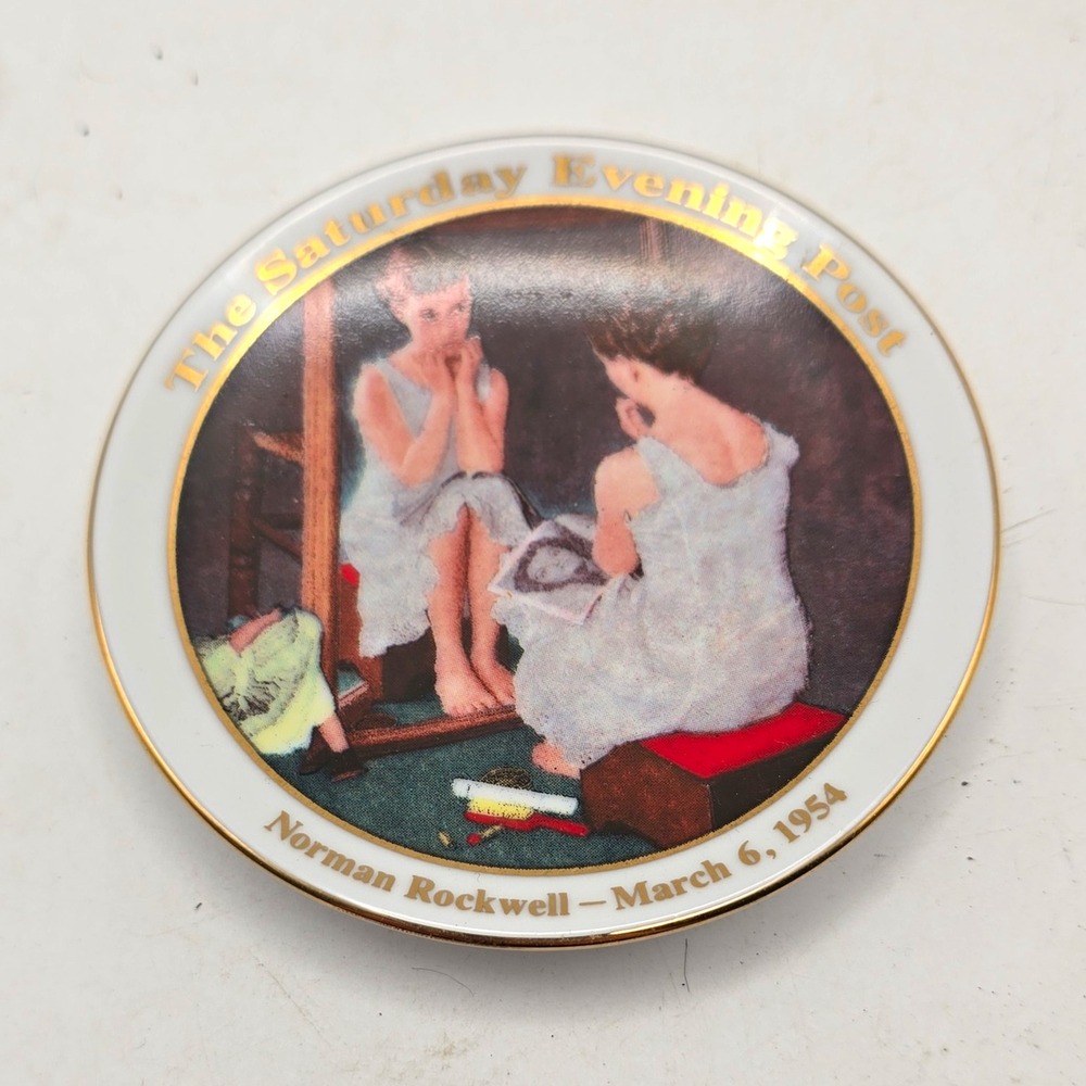 Norman Rockwell "Girl at the Mirror" Ceramic Collector Plate China Not for Food